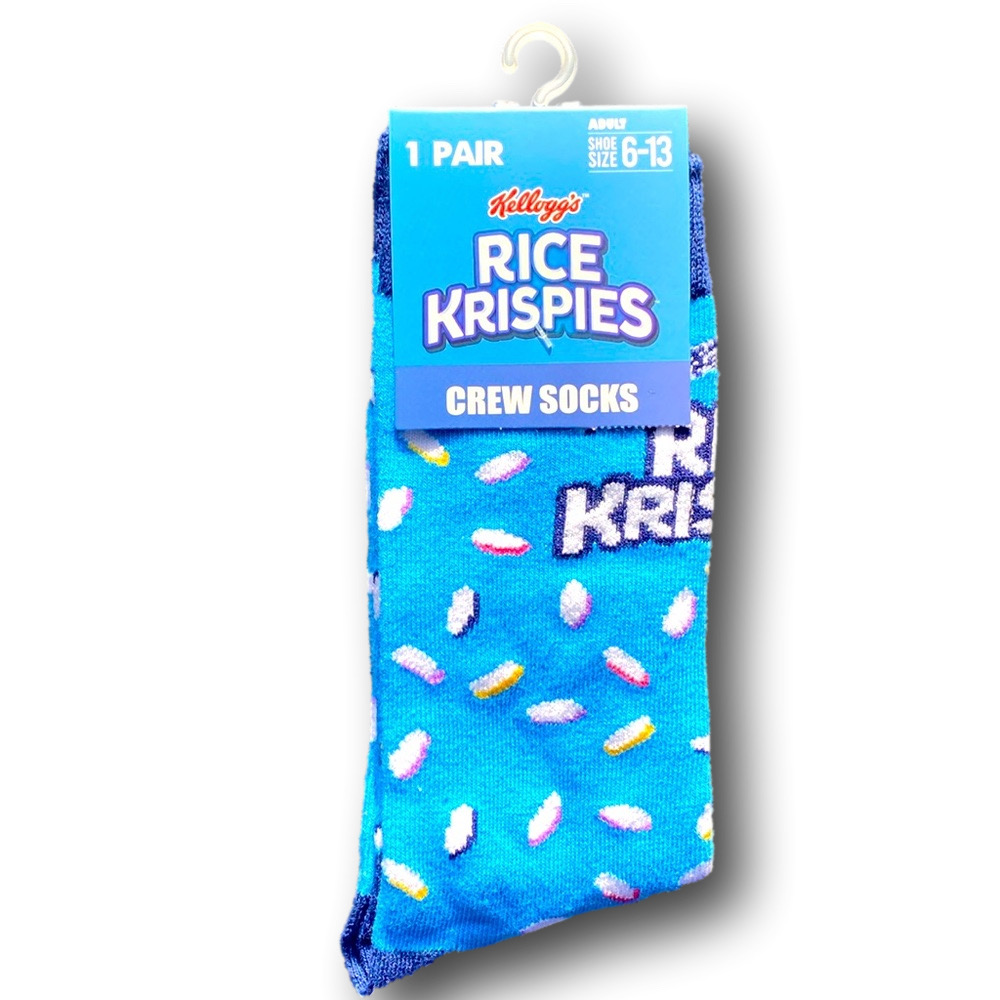 3/$20 Kellogg's Rice Krispies Cereal Funny Novelty Crew Socks - NWT